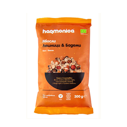Био мюсли Хармоника 300г С лешници и бадеми