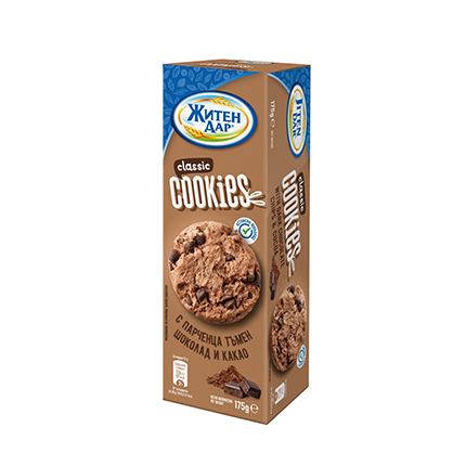 Бисквити Житен Дар 175г С парченца тъмен шоколад и какао