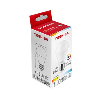 Лед крушка Тошиба 8.5=60W E27 3000К 806LM Лед крушка Тошиба 8.5=60W E27 3000К 806LM