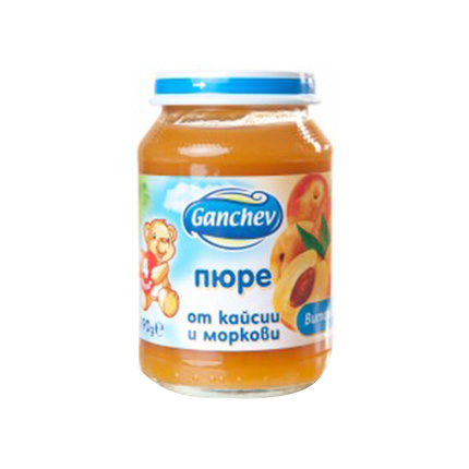 Пюре Ганчев 190г Кайсия и морков