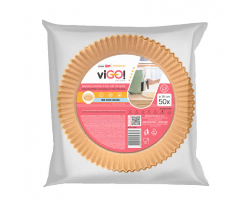 Хартия за печене Виго 16см 50бр За еър фрайър Хартия за печене Виго 16см 50бр За еър фрайър