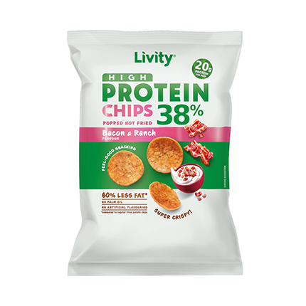 Протеинов чипс Ливити 52г Бекон и ранч