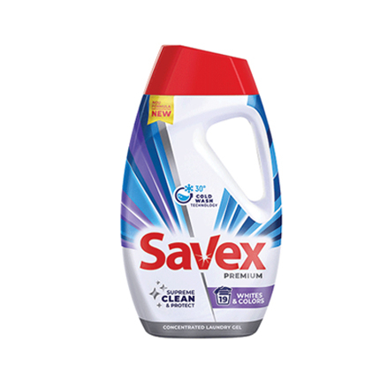 Гел за пране Савекс Премиум 945мл Бяло и цветно универсален Гел за пране Савекс Премиум 945мл Бяло и цветно универсален