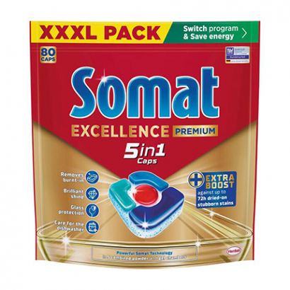 Таблетки за съдомиялна Сомат 80бр 5в1 Екселънс