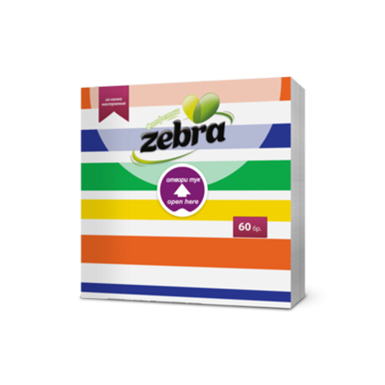 Салфетки Зебра 60бр Райе
