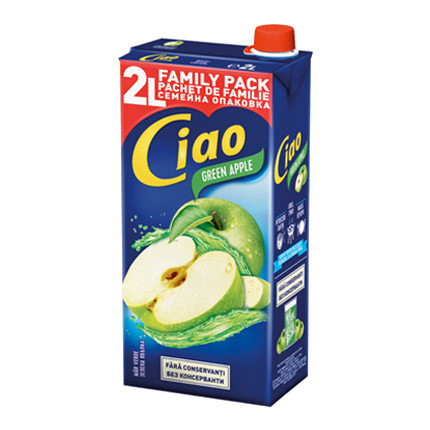Плодова напитка Чао 2л Зелена ябълка