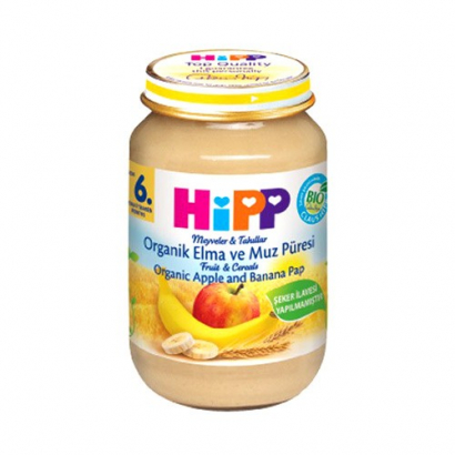 Био пълнозърнеста каша Хип 190г Ябълка, банан, бисквити