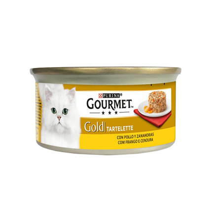 Храна за котки Гурме Голд 85г Кейк Пилешко месо и морков