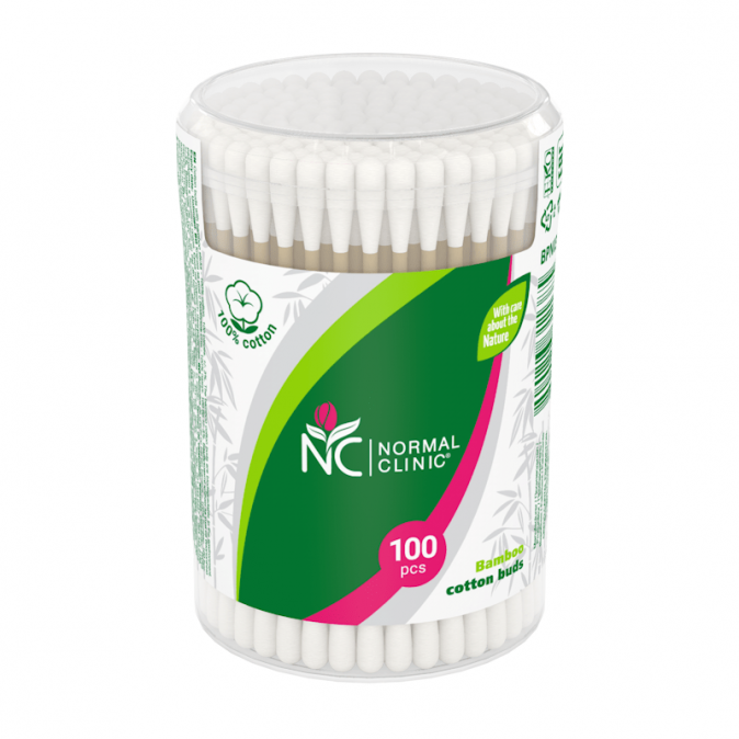 Клечки за уши Нормал Клиник 100бр Бамбукови