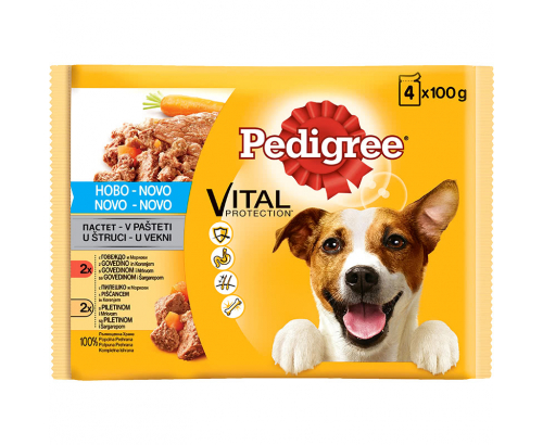 Храна за кучета Педигри 4х100г Желе Пилешко месо, агнешко месо и черен дроб Храна за кучета Педигри 4х100г Желе Пилешко месо, агнешко месо и черен дроб