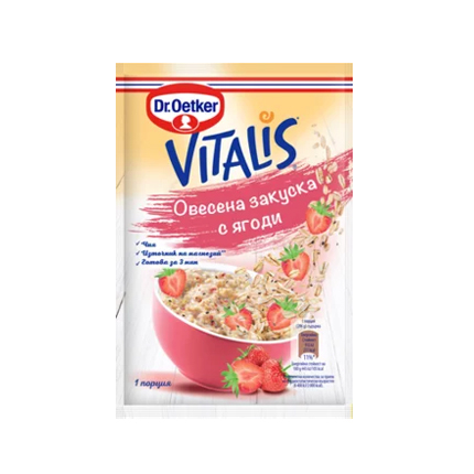 Овесена закуска Виталис 56г Ягода Овесена закуска Виталис 56г Ягода