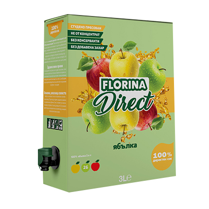 Сок Флорина 3л Директ Ябълка