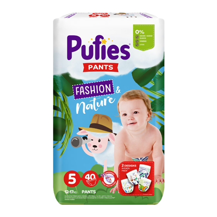 Бебешки гащички Пуфис Джуниър 40бр 12-17кг Бебешки гащички Пуфис Джуниър 40бр 12-17кг