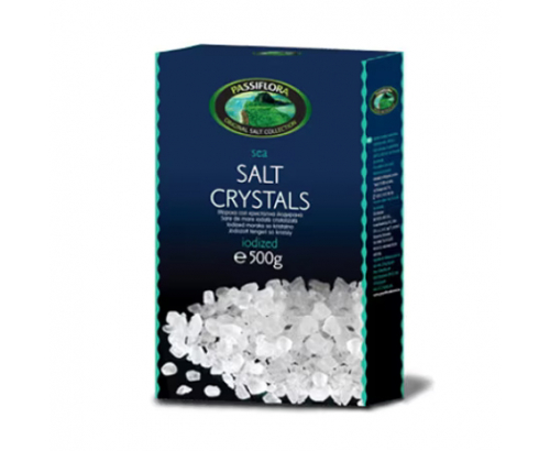 Морска сол на кристали Пасифлора 500г Йодирана
