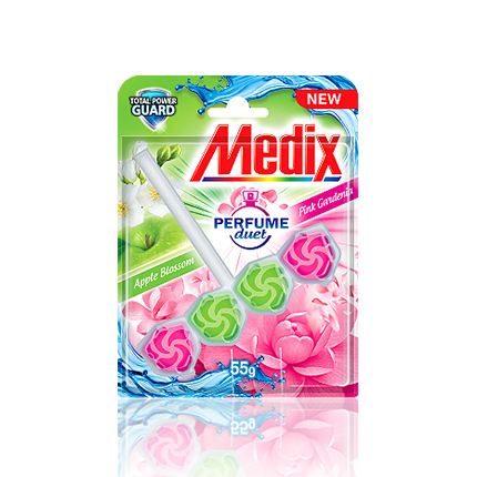 Ароматизатор за тоалетна Медикс 55г Цвят на ябълка и розова гардения