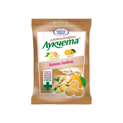 Бонбони Лукчета 75г Джинджифил и Портокал Бонбони Лукчета 75г Джинджифил и Портокал