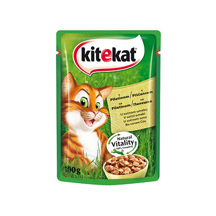 Храна за котки Китекат 100г Пауч Пилешко Месо