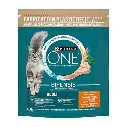 Храна котки Пюрина Уан 450г Пиле