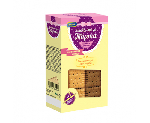 Бисквити за торта Победа 380г Ванилия и какао Бисквити за торта Победа 380г Ванилия и какао