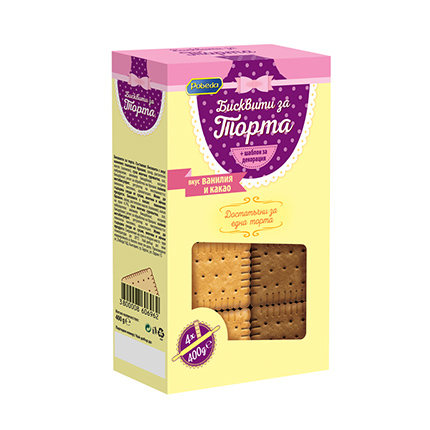 Бисквити за торта Победа 380г Ванилия и какао