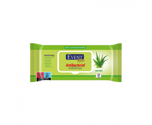 Антибактериални влажни кърпи Евент 72бр Алое Антибактериални влажни кърпи Евент 72бр Алое