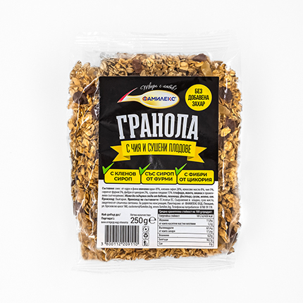 Гранола Фамилекс 250г Чия и сушени плодове Гранола Фамилекс 250г Чия и сушени плодове