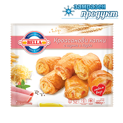 Кроасанови хапки Белла 480г Шунка, Гауда, Бешамел Кроасанови хапки Белла 480г Шунка, Гауда, Бешамел