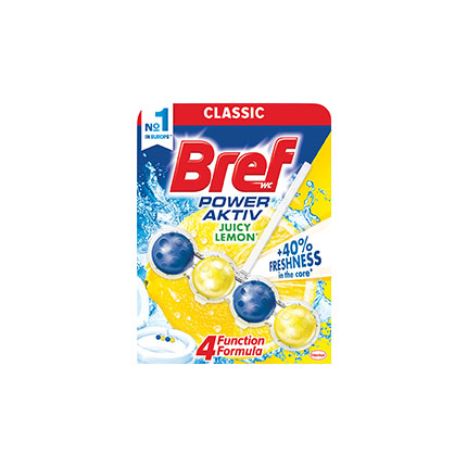 Ароматизатор за тоалетна Бреф 51г Пауър актив топчета Лимон