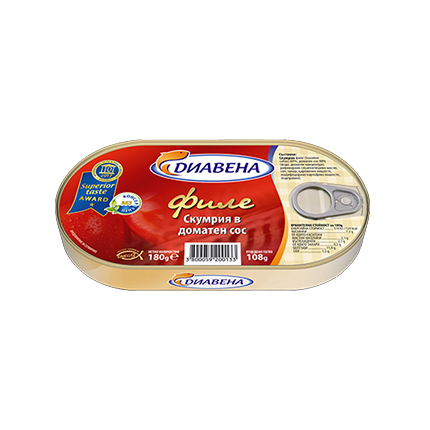 Скумрия филе Диавена 180г Доматен сос