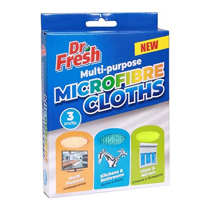 Микрофибърни кърпи Д-р Фреш 3бр Микс Микрофибърни кърпи Д-р Фреш 3бр Микс