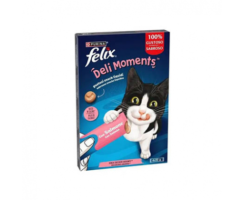 Лакомство за котки Феликс Дейли Моментс 4х10г Със сьомга Лакомство за котки Феликс Дейли Моментс 4х10г Със сьомга