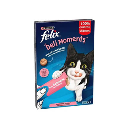 Лакомство за котки Феликс Дейли Моментс 4х10г Със сьомга Лакомство за котки Феликс Дейли Моментс 4х10г Със сьомга
