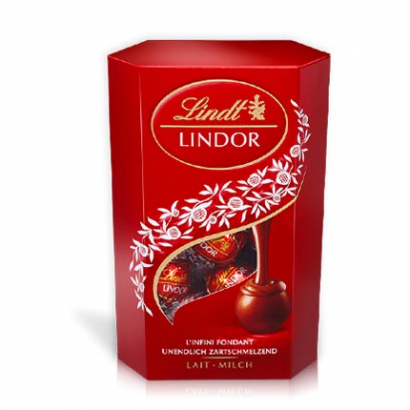 Шоколадови бонбони Линдт Корнет 200г 16бр Млечен