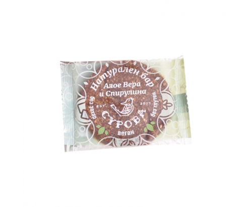 Суров веган бар Сурова 40г С алое вера и спирулина Суров веган бар Сурова 40г С алое вера и спирулина