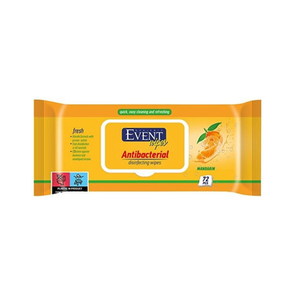 Антибактериални влажни кърпи Евент 72бр Мандарина Антибактериални влажни кърпи Евент 72бр Мандарина