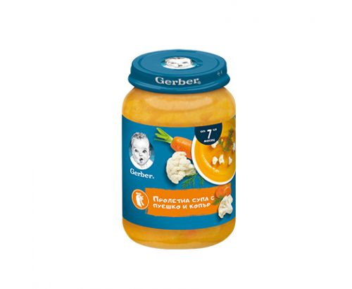 Пюре Гербер 190г Пролетна супа с пуешко и копър Пюре Гербер 190г Пролетна супа с пуешко и копър