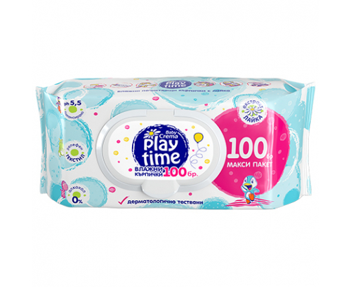 Влажни кърпи Плей Тайм 100бр Влажни кърпи Плей Тайм 100бр