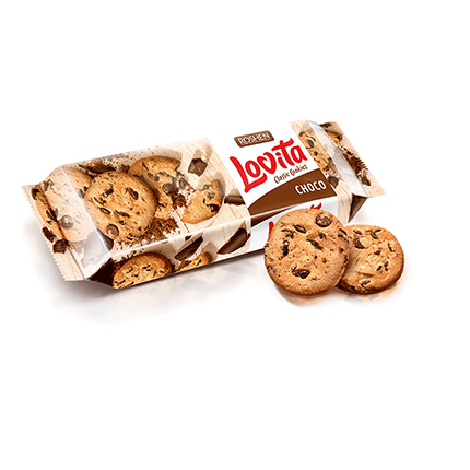 Бисквити Кукис Ловита 150г Ванилия с парченца шоколад