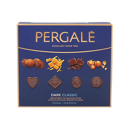 Шоколадови бонбони Пергале 114г Класик с тъмен шоколад