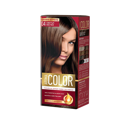 Боя за коса Арома Колор 04 Светъл Кестен
