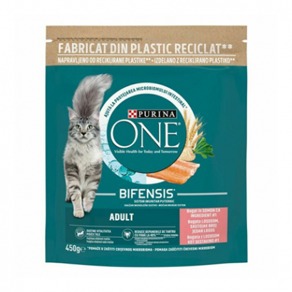 Храна за котки Пюрина Уан 450г Сьомга