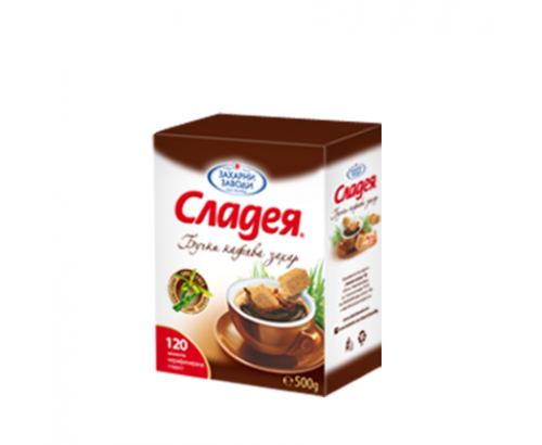 Бучки кафява захар Сладея 500г Бучки кафява захар Сладея 500г