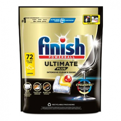 Таблетки за съдомиялна Финиш Ултимейт Плюс 72бр Лимон