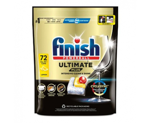 Таблетки за съдомиялна Финиш Ултимейт Плюс 72бр Лимон Таблетки за съдомиялна Финиш Ултимейт Плюс 72бр Лимон