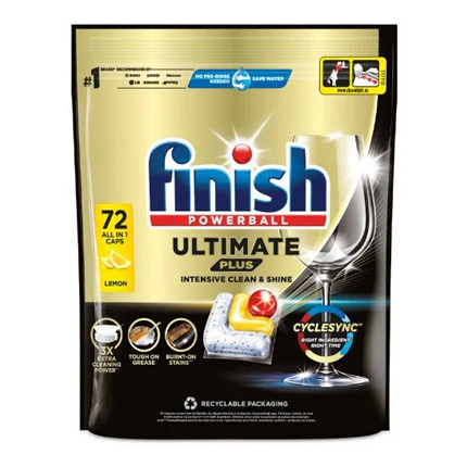 Таблетки за съдомиялна Финиш Ултимейт Плюс 72бр Лимон Таблетки за съдомиялна Финиш Ултимейт Плюс 72бр Лимон