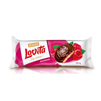 Бисквити Ловита 135г С желиран пълнеж малина