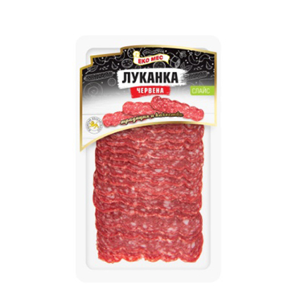 Луканка червена Еко мес 100г Слайс Луканка червена Еко мес 100г Слайс
