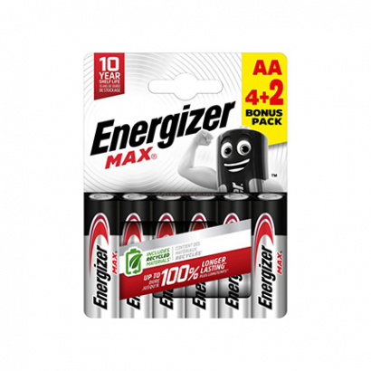 Батерии Енерджайзер 4+2бр АА Алкални макс