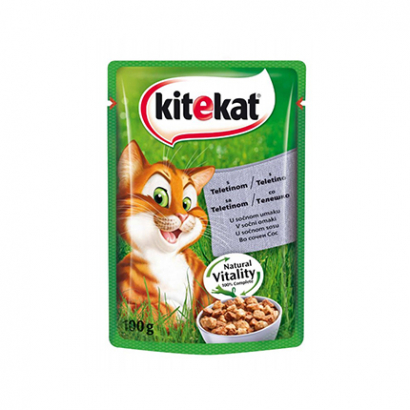 Храна за котки Китекат 100г Пауч Телешко Месо