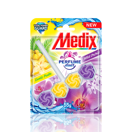 Ароматизатор за тоалетна Медикс 55г Екзотични плодове и дива орхидея